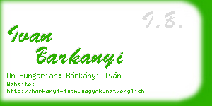 ivan barkanyi business card