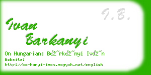 ivan barkanyi business card